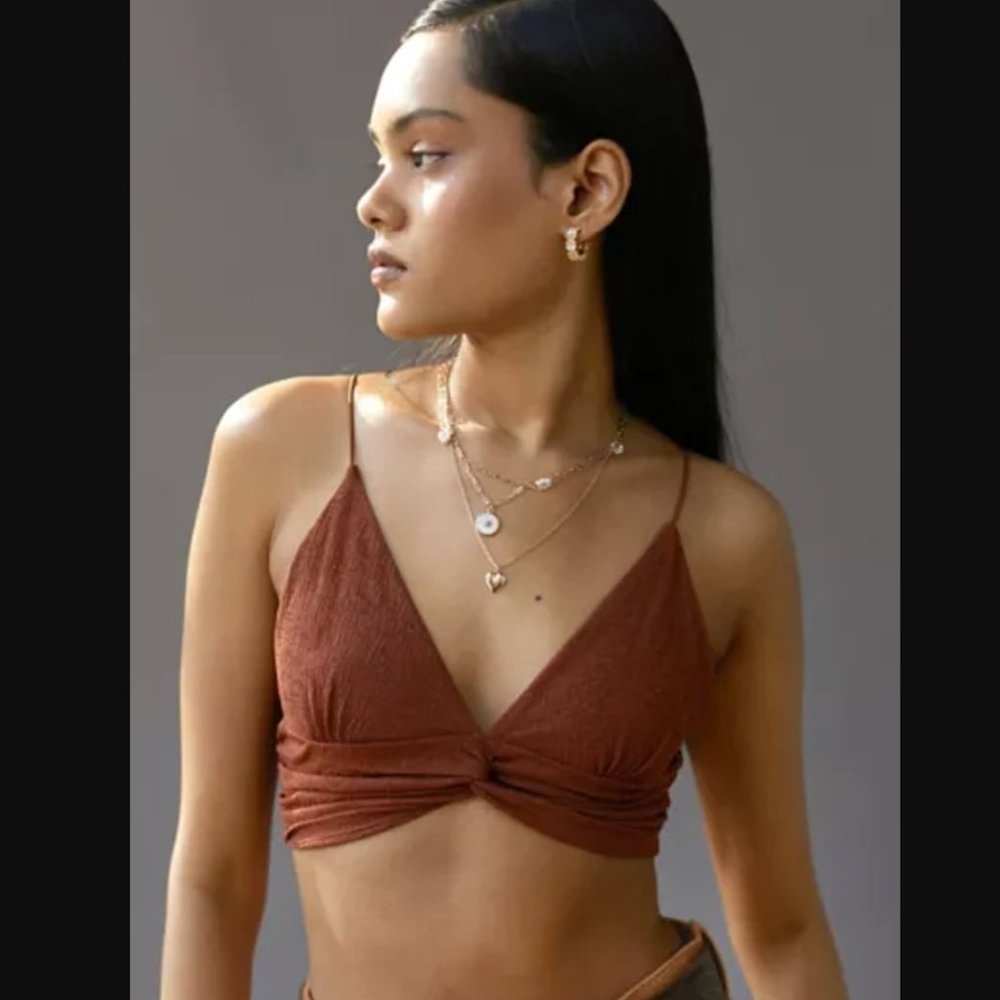 Urban Outfitters Virgo Twist Front Cami Dark Brown (NWT) (Small/Petite)